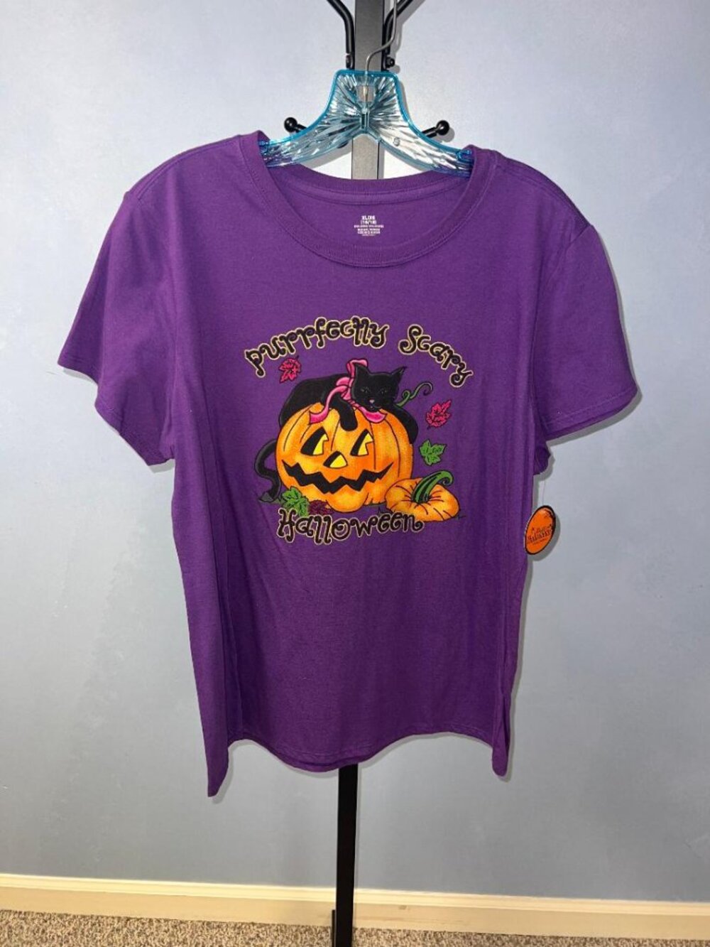 Purrfectly Scary Halloween Cat Pumpkin T-Shirt